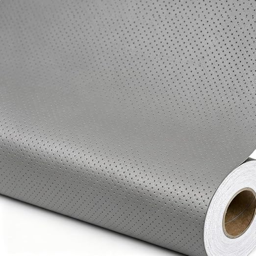 Qextce Perforated Leather Repair Patch Tape, Grey, 8x100 Inch | Breathable, Self-Adhesive, For Furniture, Couches, Car Seats, Office Chairs, Faux Leather & Vinyl Repair Kit