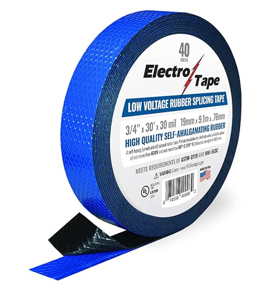 Rubber Splicing Tape - 30 mil Low Voltage Self-Amalgamating - 3/4" x 30ft Single Roll - Made in USA