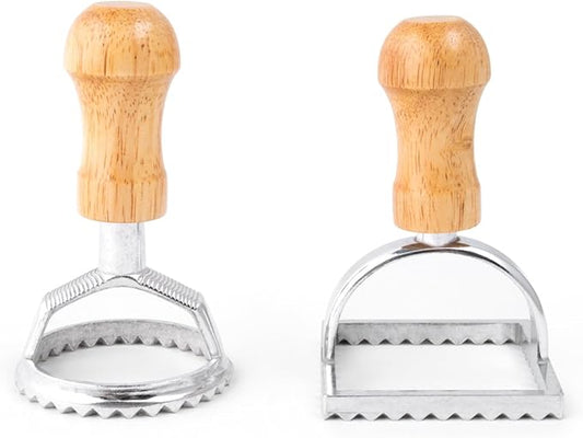 Fox Run 57670 Ravioli Cutter Stamps, Round & Square, Set of 2 , 2.75 x 4.75 x 5.75 inches