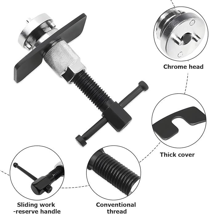 Bittwee Car Brake Piston Wind Back Tool, 5PCS/Set Brake Caliper Piston Rewind Tool, Auto Rear Brake Pad Wind Back Tool, Brake Caliper Wind Back Tool for Replacement of Rear Brake Pad