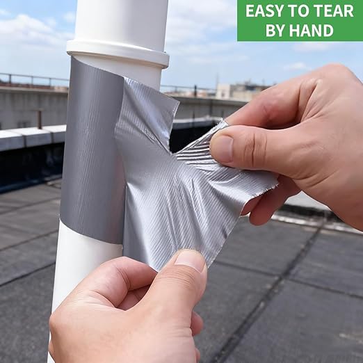 Duct Tape Heavy Duty Waterproof, Strong Adhesive Silver Duct Tape Bulk for Indoor Outdoor Repairs, DIY Work, Tear by Hand (Silver 1 Pack, 2 Inch x 22 Yards Total)