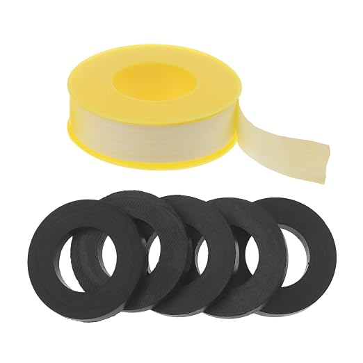 5Pcs Propane Tank Gasket,for Valve Repair, BBQ, RV | 0.716in OD, 0.4in ID propane connector gasket, PTFE gas line pipe thread tape, prevent gas leaks