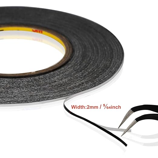 Kaisiking 2mm LCD Repair Tape for Phone Screen, Adhesive Tape with 1 Tweezers for Cell Phone, iPad, Tablets, Laptops, Camera