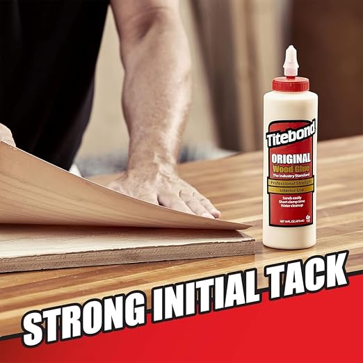 Titebond Original Wood Glue 5064, Industry Standard for Woodworking, Furniture Repair/Assembly, Construction, Home Repair or Modeling, 16 oz