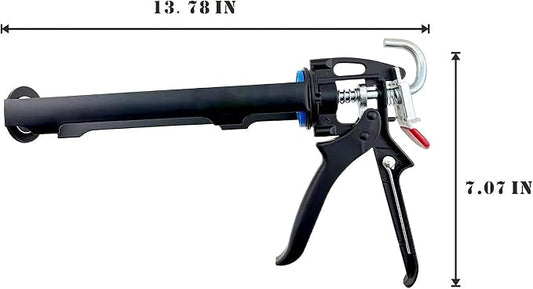 Caulking Tool Gun, Caulking Gun,Drive Stainless Steel Barrel Effort-saving with bearings,for Glass Window Bathroom Kitchen Installation