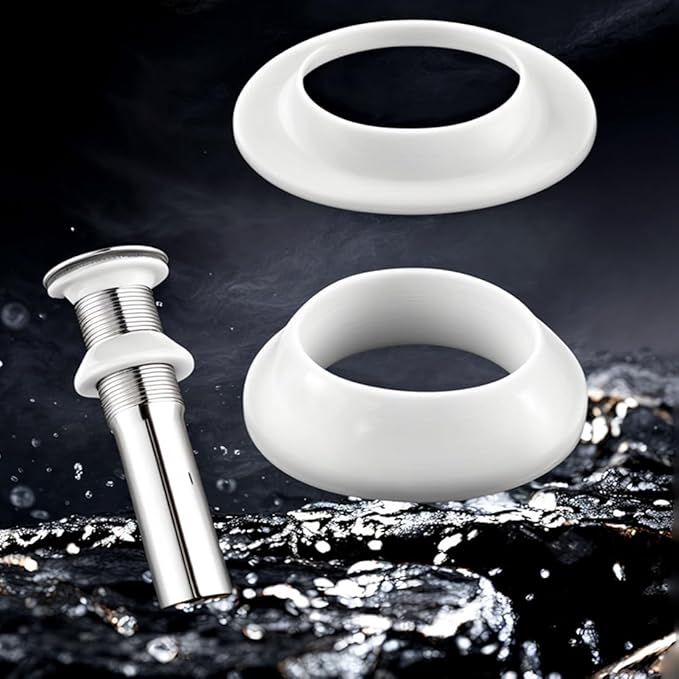 Drainage Seal,Universal Basin Drain Gasket Replacement Parts,Thickened Silicone Sealing Ring for Bathroom Sink Drain Stopper，Includes top and Bottom washers Seals (White-4 Sets)