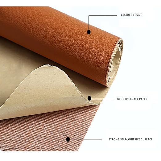 Self Adhesive Leather Repair Patch Red Faux Leather Fabric 19.7 x 54 Inch Leather Repair Tape Kit for Upholstery, Furniture, Couch, Sofa, Car Seats, Chairs