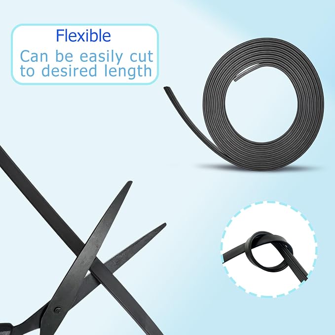 3/8" Width x 78" Length A+B Paired Magnetic Strips (Non-Adhesive), for Shower Door Replacement, 2 Rolls Insert for Framed and Semi-Framed Sliding Glass Doors