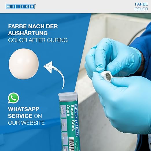 WEICON Repair Stick Aqua | 2-Component Special Adhesive epoxy Resin Fast Repair of radiators, Pool, Maritime and Underwater Areas | Industrial Grade (2oz (57g))