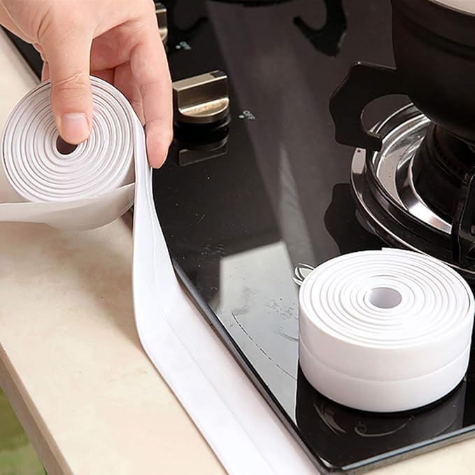 Caulk Strip Tape, Waterproof Dustproof PVC Self Adhesive Caulking Sealing Tape for Kitchen Sink Toilet Bathroom Shower Bathtub Wall(0.86" x6.56',Brown)