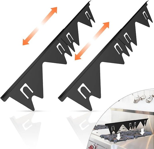 2Pcs Stainless Steel Stove Gap Covers,Adjustable Stove Gap Filler Easy Retractable Length 13.8" to 27.5", Seal Cover for Between Stove and Countertop Stove Gap Guards Range Trim Kit (BLACK)