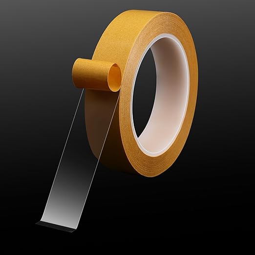 Ultra-Thin Clear Double Sided Tape 1 Inch x 82 Feet Heavy Duty Transparent Two Sided Mounting Tape for LED Strips, LCD Screen Repair, Woodworking, Crafts, Posters, Scrapbook, Clothes, Residue Free