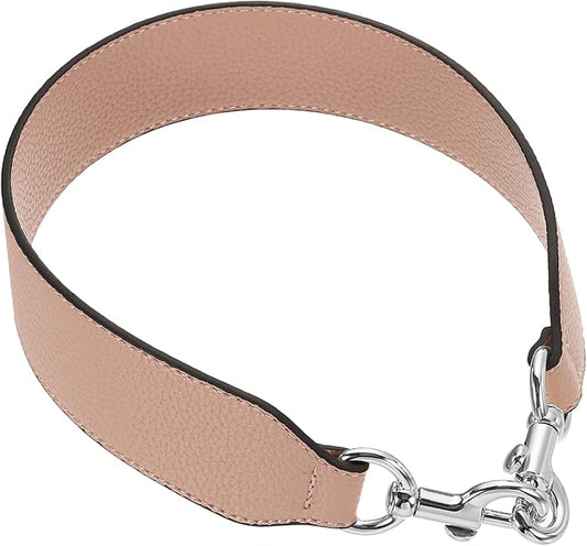 uxcell 22.83 Inch PU Leather Short Bag Strap with Clasp, Purse Handles Handbags Replacement Straps for Clutch Bag Crossbody Underarm Bags, Pink, Silver Buckle