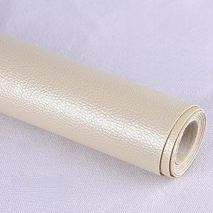 Leather Repair Patch Tape Kit,Self Adhesive Leather Repair Kit for Furniture,Vinyl Repair Kit for Couch,Sofa,Car Seats,Office Chair Luggage (Light Gold,16.93"×78.74")