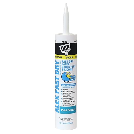 DAP 18425,White Caulk,10.1 oz,10.1 Fl Oz,Whites,(Pack of 6)