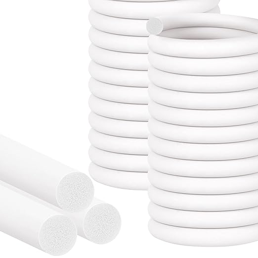 MYFAMIREA 20FT Backer Rod 5/8 Inch EPDM Rubber Caulk Saver Weather Strip Seal Concrete Expansion Joint Filler for Gaps and Joints, White