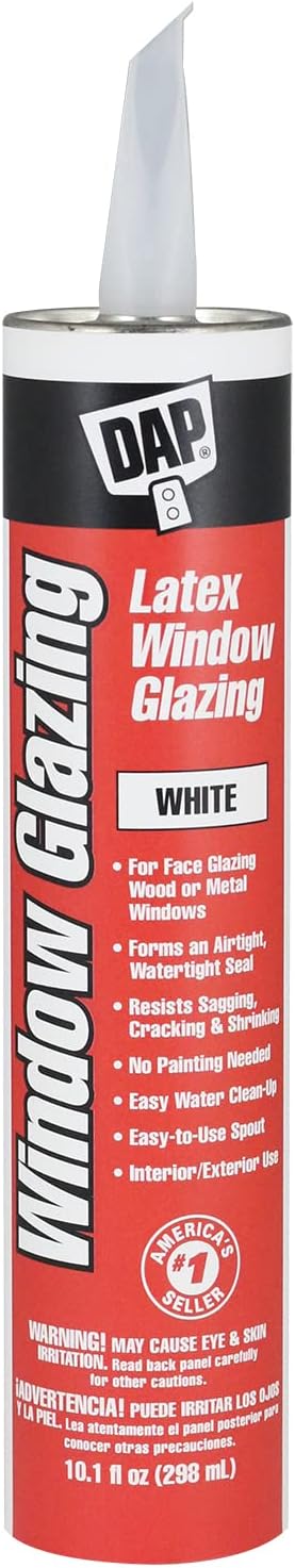 DAP Latex Window Glazing, White, 10.1 Oz (7079812108)