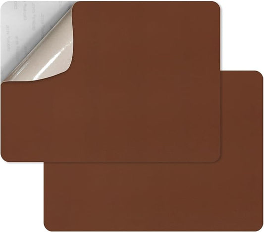 SYLVASS Self Adhesive Leather Repair Patches for Couch, Sofas, Furniture, Car Seats, Office Chairs, Pack of 2 Brown