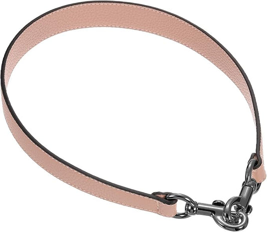 uxcell 25.59 Inch PU Leather Short Bag Strap with Clasp, Purse Handles Handbags Replacement Straps for Clutch Bag Underarm Bags, Pink, Silver Buckle