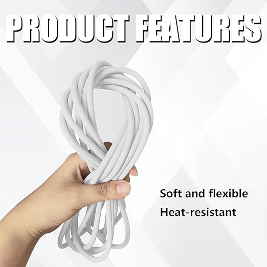 Backer Rod 1/4 Inch, EPDM Rubber Foam Caulk Saver 16.4' White Weather Strip Seal for Concrete Joints, Wall Cracks, Driveway and Joint Fillers.