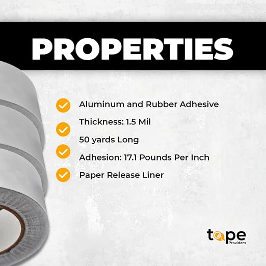 WOD Aluminum Foil Tape - 6 inch x 50 yds. Heat Shield Reflective Sealant Tape - Ideal for HVAC, Duct, Pipe, and Metal Insulation and Repair. Low and High Temperature Resistant AFTR28