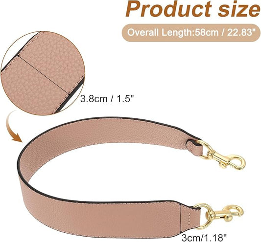 uxcell 22.83 Inch PU Leather Short Bag Strap with Clasp, Purse Handles Handbags Replacement Straps for Clutch Bag Crossbody Underarm Bags, Pink, Light Gold Buckle