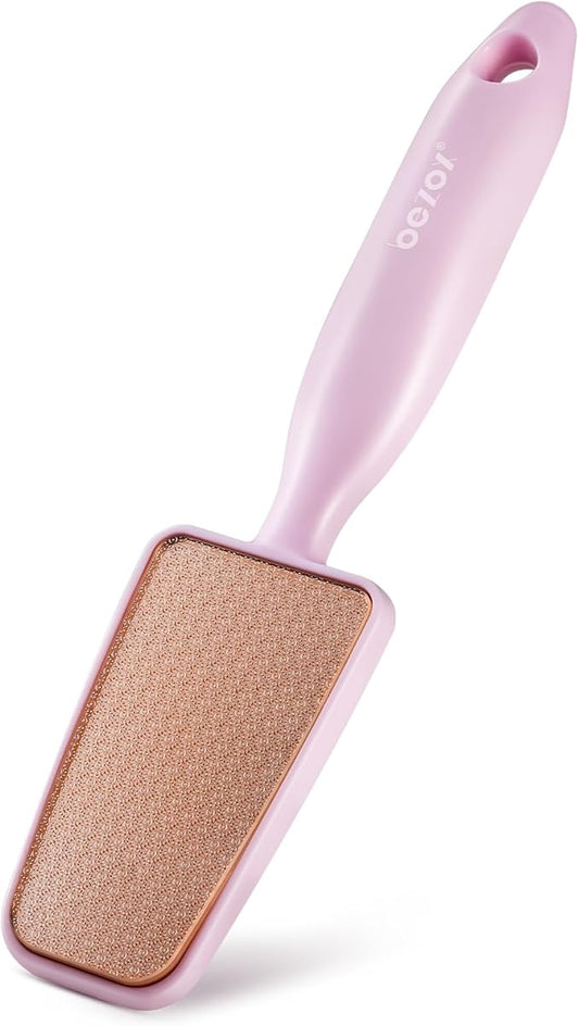 BEZOX Glass Foot File Callus Remover, Long Handle Foot Scrubber for Dead Skin, Cracked Heel Foot Scraper - Purple