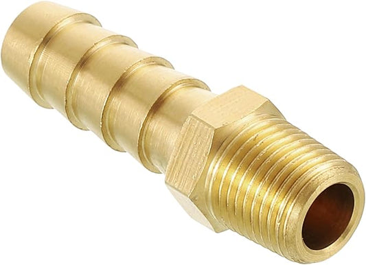 Pack of 1 Brass Hose Barb Fittings Adapter Connector 3/8" Hose Barb to 1/8" NPT Male Fittings for Home Machines, Massage Bathtubs, and Irrigation Systems