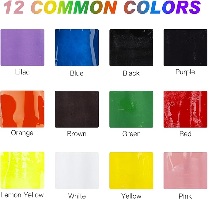 Leather Vinyl Repair Kit, 12 Colors Acrylic Leather Paint for Shoes, Sneakers, Leather Furniture, Bags, Car Seat, Wallets Leather Scratch Tear Repair Leather Care Set
