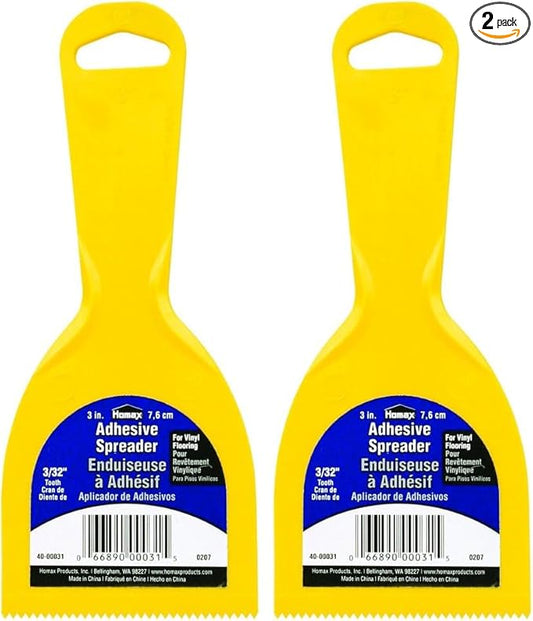 Homax Adhesive Spreader, 3", 3/32" Tooth, Vinyl Flooring Spreader (Pack of 2)