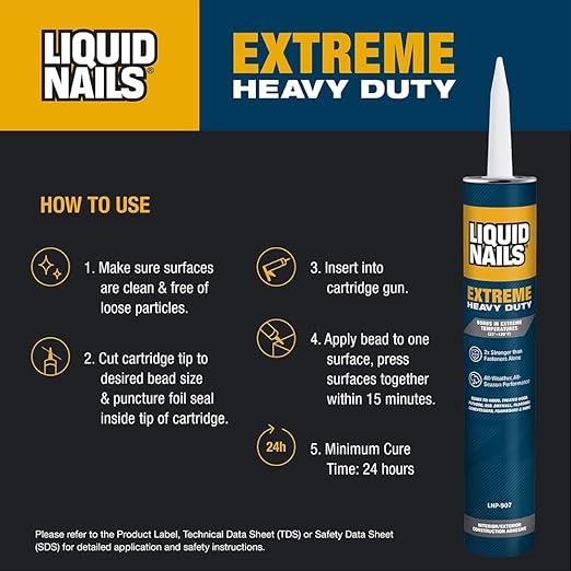 Liquid Nails - 414607 LN-907 Extreme Heavy Duty Construction Adhesive (LN-907) 10 oz