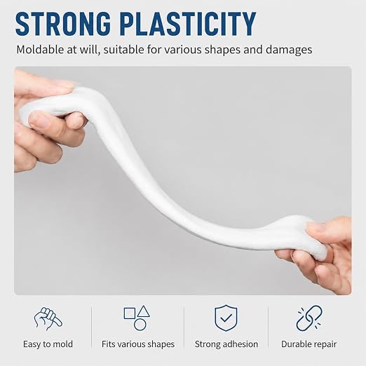 Strong Clay Iron Adhesive, Steel Reinforced Epoxy Putty, Repair Putty Waterproof, Heat Resistant Drillable, Filler for Metal PVC Pipe, Plastic Wood Ceramic, Easy Operation, Strong Adhesion (1PCS)
