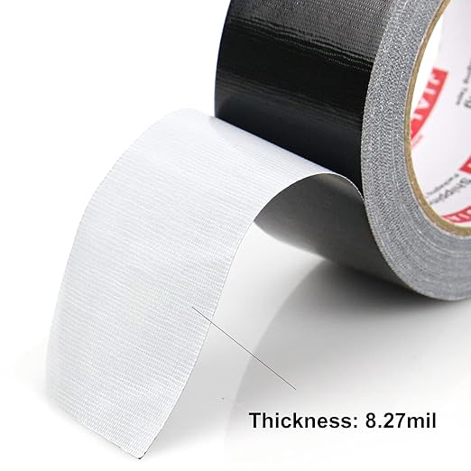 JIALAI HOME Heavy Duty Duct Tape, Black Tape 2 Inches x 30 Yards 3-Pack, 8.27 mil, Strong, Flexible, No Residue, All-Weather and Tear by Hand - for Repairs, Industrial, Professional Use