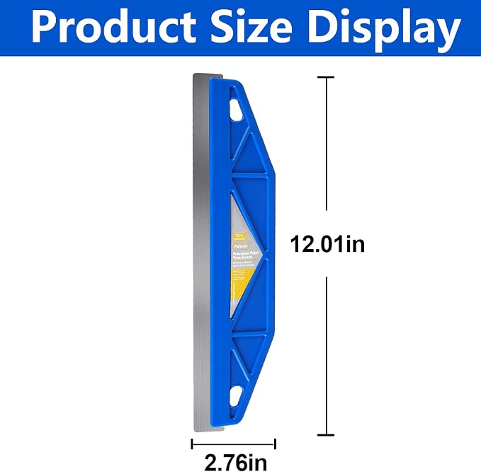12-Inch Paint Edger & Trim Guard | Stainless Steel Straight Edge Tool | Painters Tape Alternative | Creates Crisp, Clean Pro-Grade Lines on Walls & Ceilings(Blue)