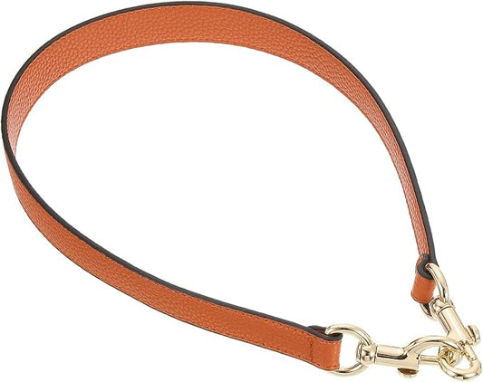 uxcell 25.59 Inch PU Leather Short Bag Strap with Clasp, Purse Handles Handbags Replacement Straps for Clutch Bag Underarm Bags, Orange, Gold Buckle