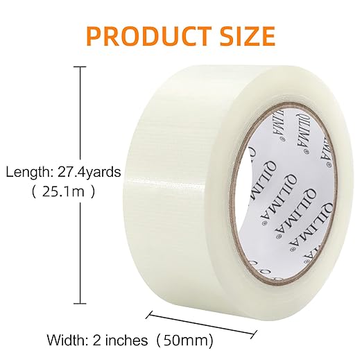 QILIMA Duct Tape Heavy Duty, Professional Grade Duct Tape for Photographers, No Residue,Industrial, Professional Use, 2 Inch X 28 Yards, Clear