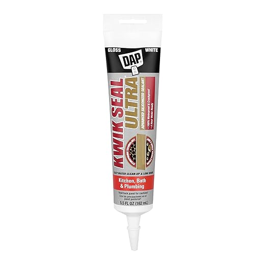 Kwik Seal Ultra Advanced Kitchen and Bath Siliconized Sealant, White, 5.5 Oz (7079818914)