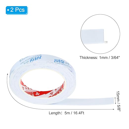 PATIKIL 5/8" W x 3/64" T x 16.4Ft EVA Single Sided Foam Tape, 2Pcs Multipurpose Sealing Strip Foam Waterproof Weather Stripping Foam Sealing Foam Strips with Adhesive for Door, White