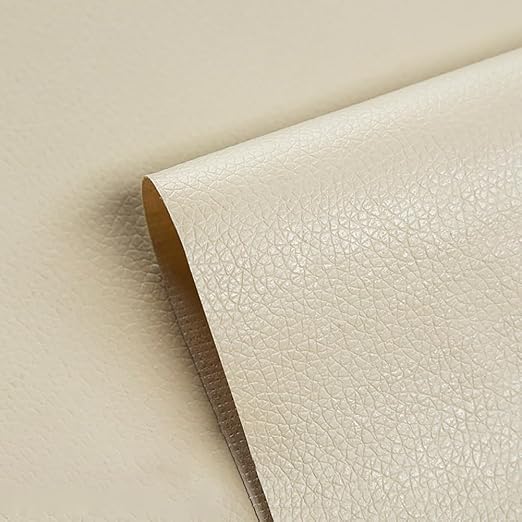 Self Adhesive Leather Repair Patch Beige White Faux Leather Fabric 19.7 x 54 Inch Leather Repair Tape Kit for Upholstery, Furniture, Couch, Sofa, Car Seats, Chairs