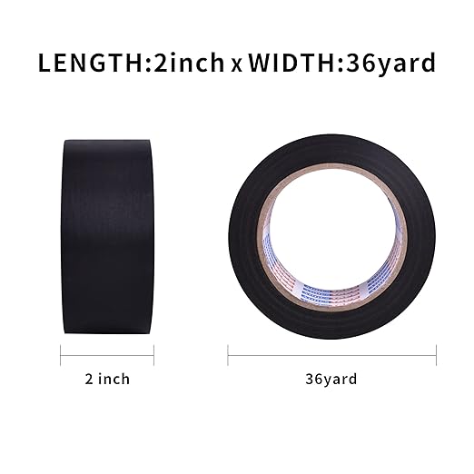 ADHES Corrosion Protection Pipe Tape, 24 Rolls 2 Inch X 36 Yds(108FT), 6.0Mil PVC Pipe Wrap Tape Weatherproof Wrap Duct Tape for Drain Pipe, Metal & Electrical Piping, Outdoor, Underground Pipe, Black