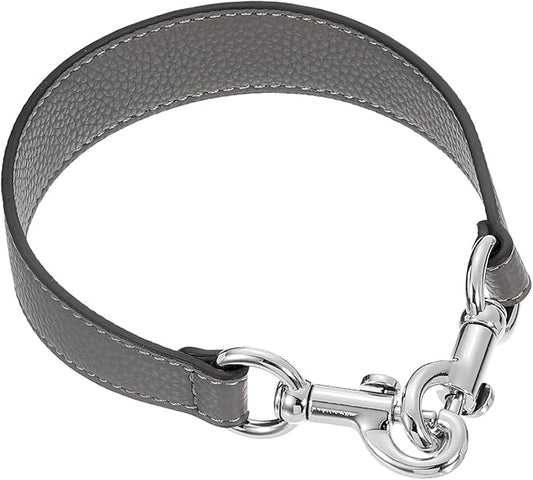 uxcell 14.17 Inch PU Leather Short Bag Strap with Clasp, Purse Handles Handbags Replacement Straps for Clutch Bag Underarm Bags, Grey, Silver Buckle