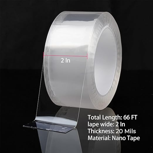 Transparent Window Weather Sealing Tape，Weather Stripping Residue-Free Clear Window Insulation Caulk Tape for Doors Windows and Shower Glass Gaps Bathroom，Weather Stripping Door Seal(2IN x 66FT)