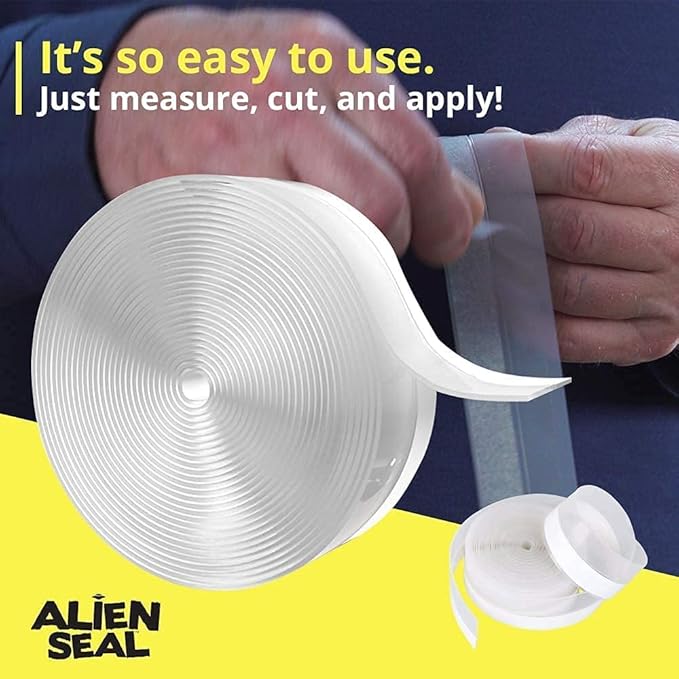 Alien Draft Seal Weather Stripping Door Seal – Longer 64ft (3 Rolls) Silicone Door Bottom Draft Stopper Tape