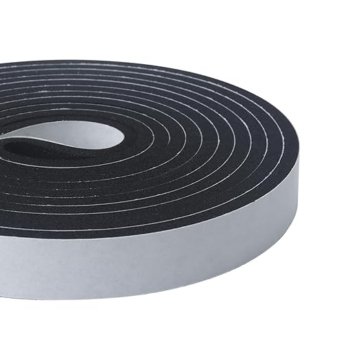 High Density Foam Tape - 1/2'' x 1/8'' x 13Ft Weatherproof Adhesive Prevent Condensation Heat Resistant Flame Retardant Weather Stripping Easy to Cut & Install & Remove for Car Doors Pipes Windows
