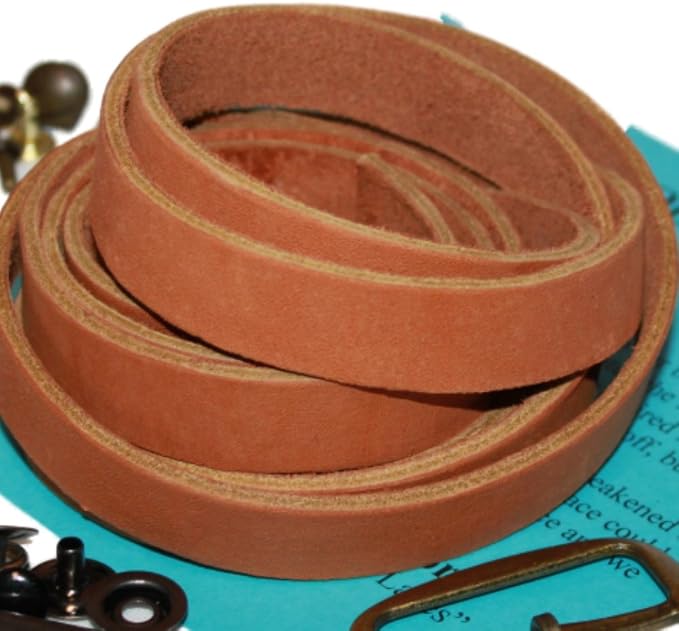 Leather Strap for Crafts & Jewelry | 72 Long × 5/8" Wide × 1/8" Thick (7-8oz) | Genuine Leather Strips for Crafts, Projects or Repairs - Golden Tan | 3-Pack