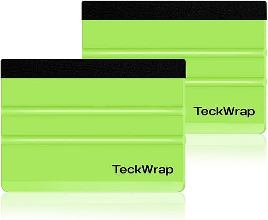 TECKWRAP 2 PCS Professional Felt Squeegee for Vinyl Stickers & Wallpaper - Scratch - Free (Neon Green)