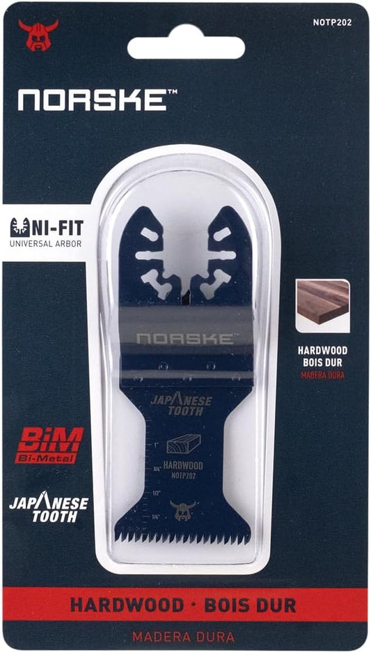 Norske Tools NOTP202 1-1/4 inch Japanese Tooth Bi-Metal Oscillating Multi Tool Accessory Blade for Wood and Hardwood | Oscillating Saw Blade