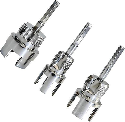 3pcs Pvc Pipe Threader,Dual-Function Internal & External Pipe Threading Tool, High-Quality Thread Cutter For 1/2"&3/4"&1" Plastic Pipes, Drill Compatible Threader For Plumbing Repairs (silver)