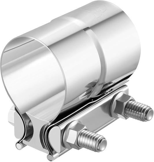 EVIL ENERGY 2.25'' Exhaust Clamp, Lap Joint Band Clamp Stainless Steel for Pipes, Mufflers, Catalytic Converters (1PCS, 2.25 inch)