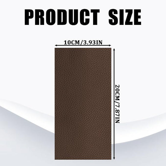 2 PCS 8 x 4 Inch PU Leather Patch for Car Seat Repair, Self-Adhesive Waterproof Vinyl Scratch Repair Kit, Breathable Leather Patches for Furniture, Car Upholstery, Couch, Sofa, Chair (Brown)